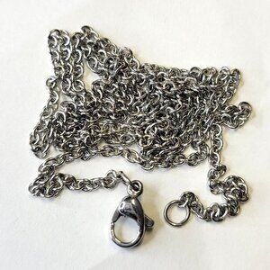 Mens Silver Tone Necklace 20 inch Cable Link Silvertone Necklace